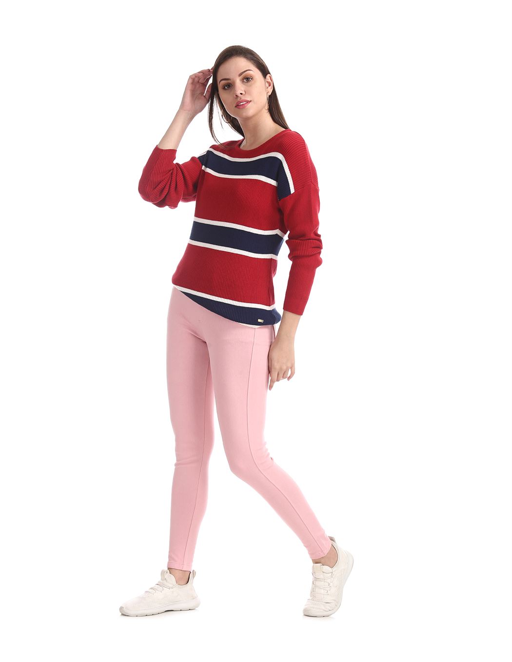 U.S. Polo Assn. Women Casual Wear Striped Sweater